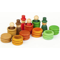 Grapat Houten Nins Poppetjes met Ringen en Schijfjes 27 Stuks - Herfst