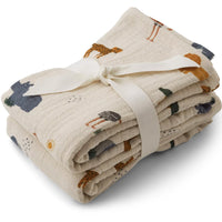 Liewood Hydrofiele Doeken Safari Sand 65x65cm 2 Stuks Liewood