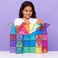Connetix Castle Pack Glitter – magnetische tegels 48 stuks