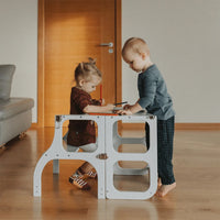 Ette Tete Leertoren Step'n Sit Zilver-Wit Met Extra Support