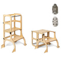 Ette Tete Leertoren Step'n Sit Silver-Wood With Extra Support