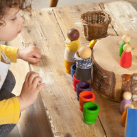 Grapat Houten Nins Poppetjes Volwassen 2 Stuks - Licht