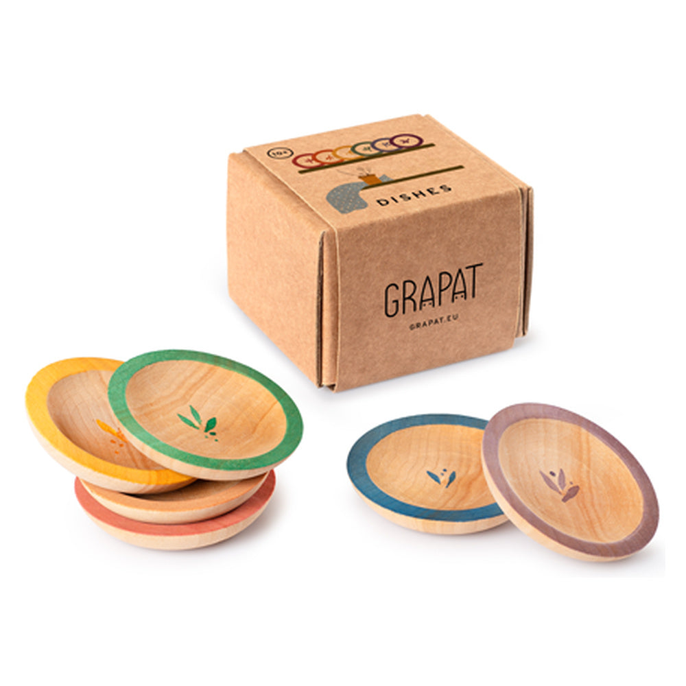 Grapat Dishes – 6 houten bordjes – volledig product