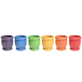 Grapat Houten Bakjes Mates Regenboog  - 6 Stuks