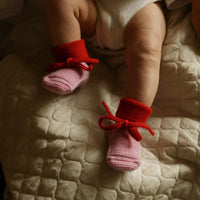 Hvid Baby Slofjes 100% Merinowol