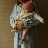 Hvid Baby Slofjes 100% Merinowol