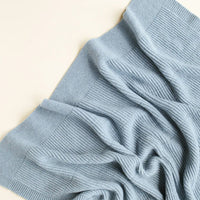 Hvid Wollen Deken Gaston - Frost Blue