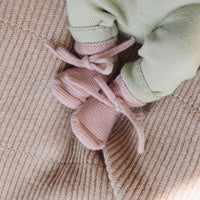 Hvid Baby Slofjes 100% Merinowol
