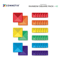 Connetix Vierkant Pack Rainbow – magnetische tegels 42 stuks – productfoto