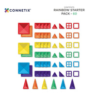 Connetix Starter Pack Rainbow – magnetische tegels 60 stuks – productfoto