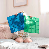 Connetix Bodemplaten Pack - Groen - Blauw – 2 stuks – productfoto