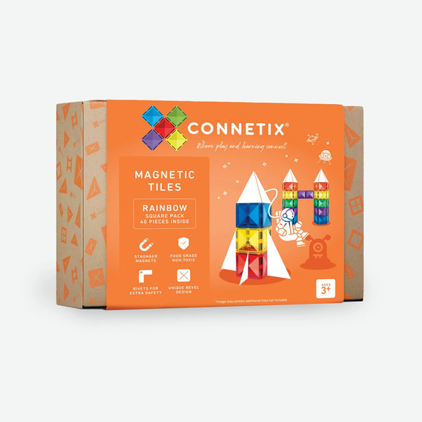 Connetix Square Pack Rainbow 40 stuks – productfoto