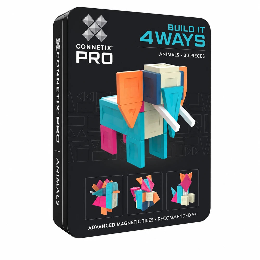 Connetix PRO Build It 4 Ways Animals Pack – magnetische tegels 30 stuks – verpakking op witte achtergrond