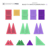 Connetix PRO Build It 4 Ways Flowers Pack 21 stuks – afbeelding 7