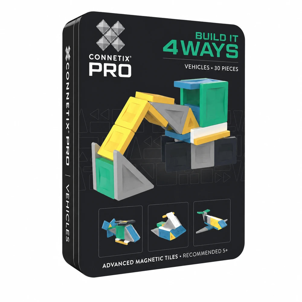 Connetix PRO Build It 4 Ways Vehicles Pack – magnetische tegels 30 stuks – verpakking op witte achtergrond