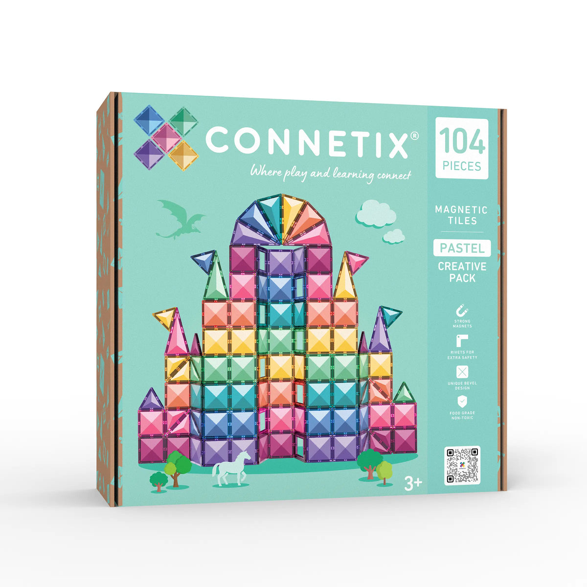 Connetix Creative Pack Pastel 104 stuks – productfoto