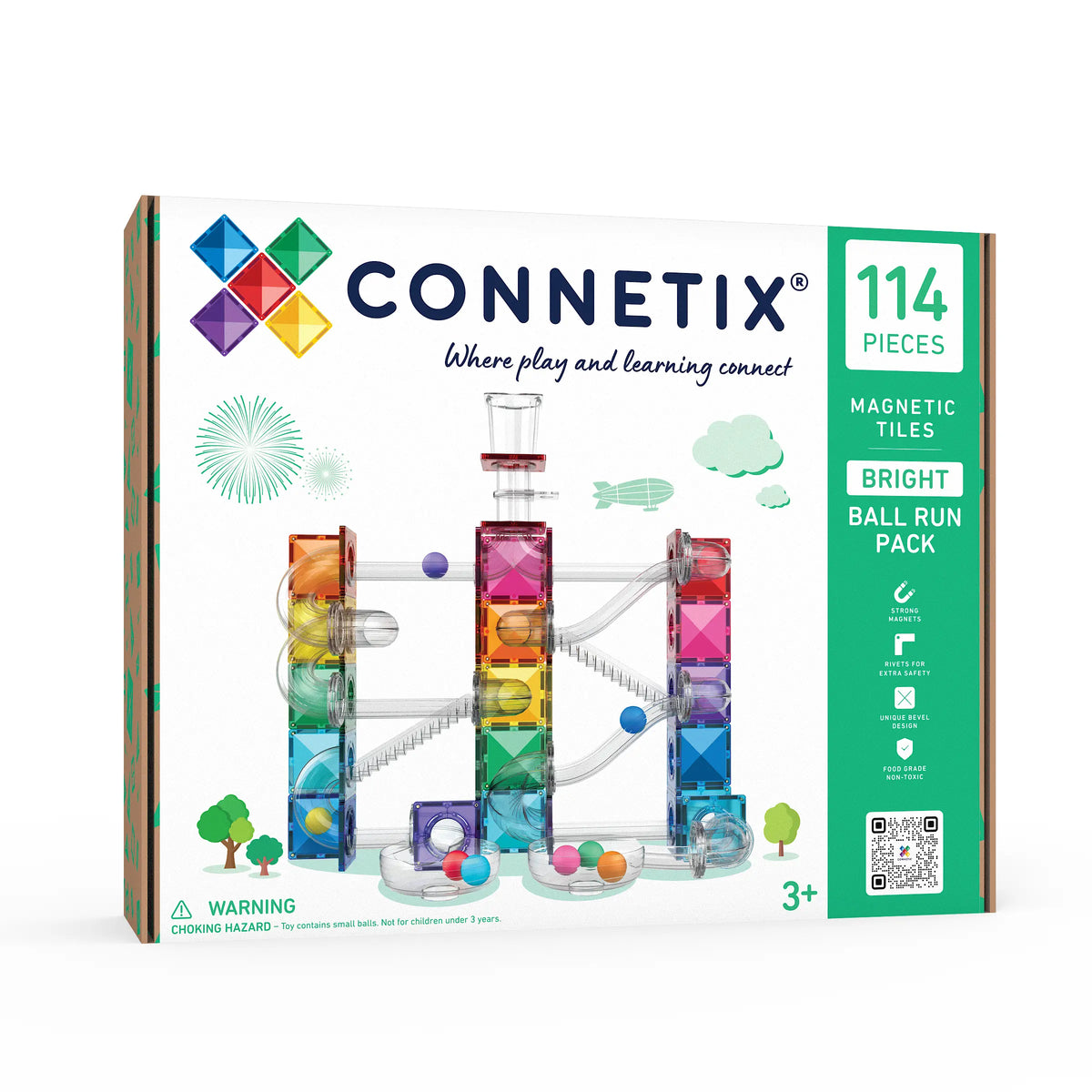 Connetix Ball Run Pack Bright 114 stuks – productfoto