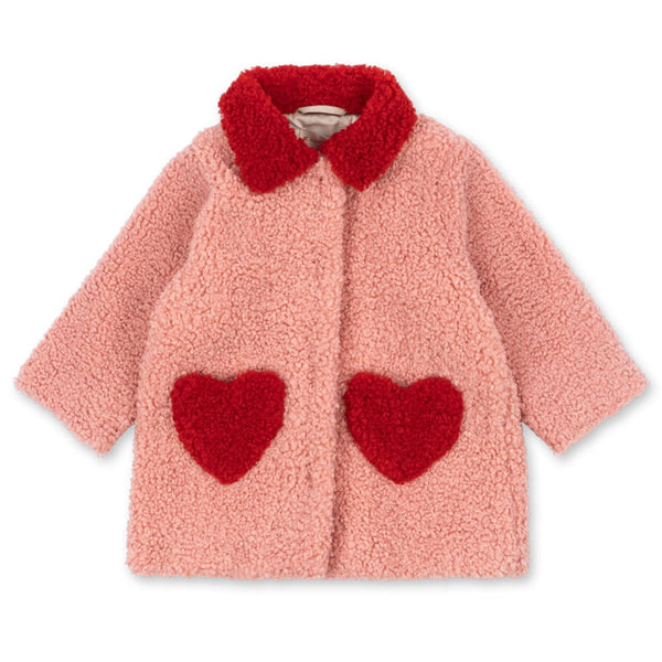 Konges Sløjd Calin jas in mellow rose met rode kraag en hartzakken