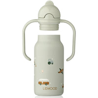 Liewood Kinderdrinkfles Kimmie 250ml - Vehicles Dove Blue Liewood