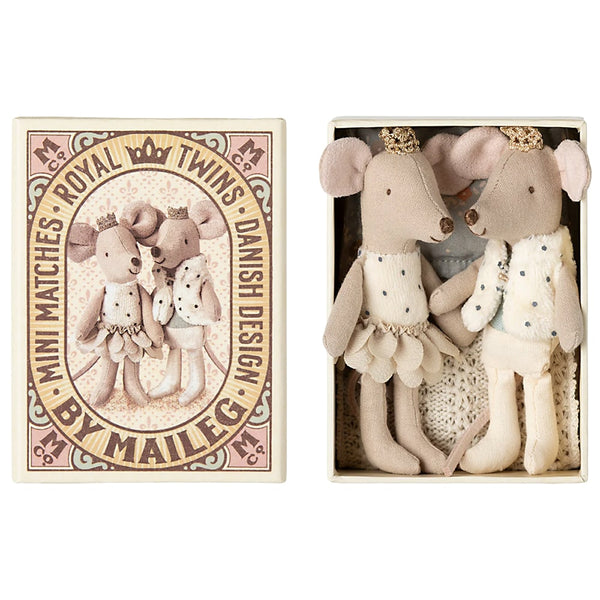 Maileg Royal Twins Kleine Broer en Zus in Luciferdoosje - 11cm