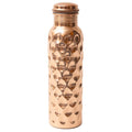Puur Koperen Waterfles Gehamerd Diamant 900ml