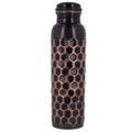 Puur Koperen Waterfles Gehamerd Diamant Antiek 900ml