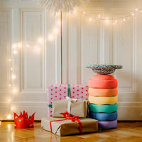 Stapelstein® Special Set Rainbow - 6 Stuks + 1  Balance Board Super Confetti