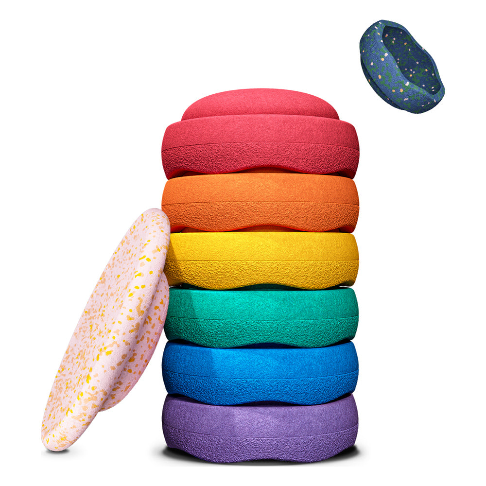 Stapelstein Water Lily Rainbow Set Classic – 6 Originals met Water Lily-board en Pond Mini