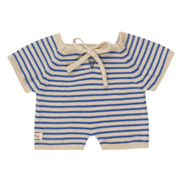 We Are Gommu Korte Onesie - Donkerblauw Gestreept