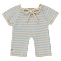 We Are Gommu Long Onesie - Light Blue Striped