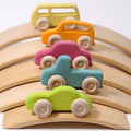 Grimm's Coloured Wooden Cars - 5 Pieces