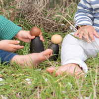 Grapat Houten Nins Poppetjes Volwassen 2 Stuks - Donker