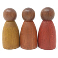 Grapat Wooden Nins® Dolls Warm Colors Dark - 3 Pieces
