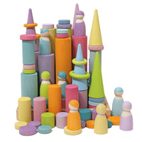 Grimms Bouwblokken Cilinders Groot Pastel Grimms