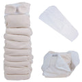 Popolini Wasbare Luier Set Panda Badstof Uni 3-15kg Organic 10 Stuks